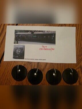 Kenmore Elec. Range Control Panel Replacement Knobs Set Black Part#191D1968G001/